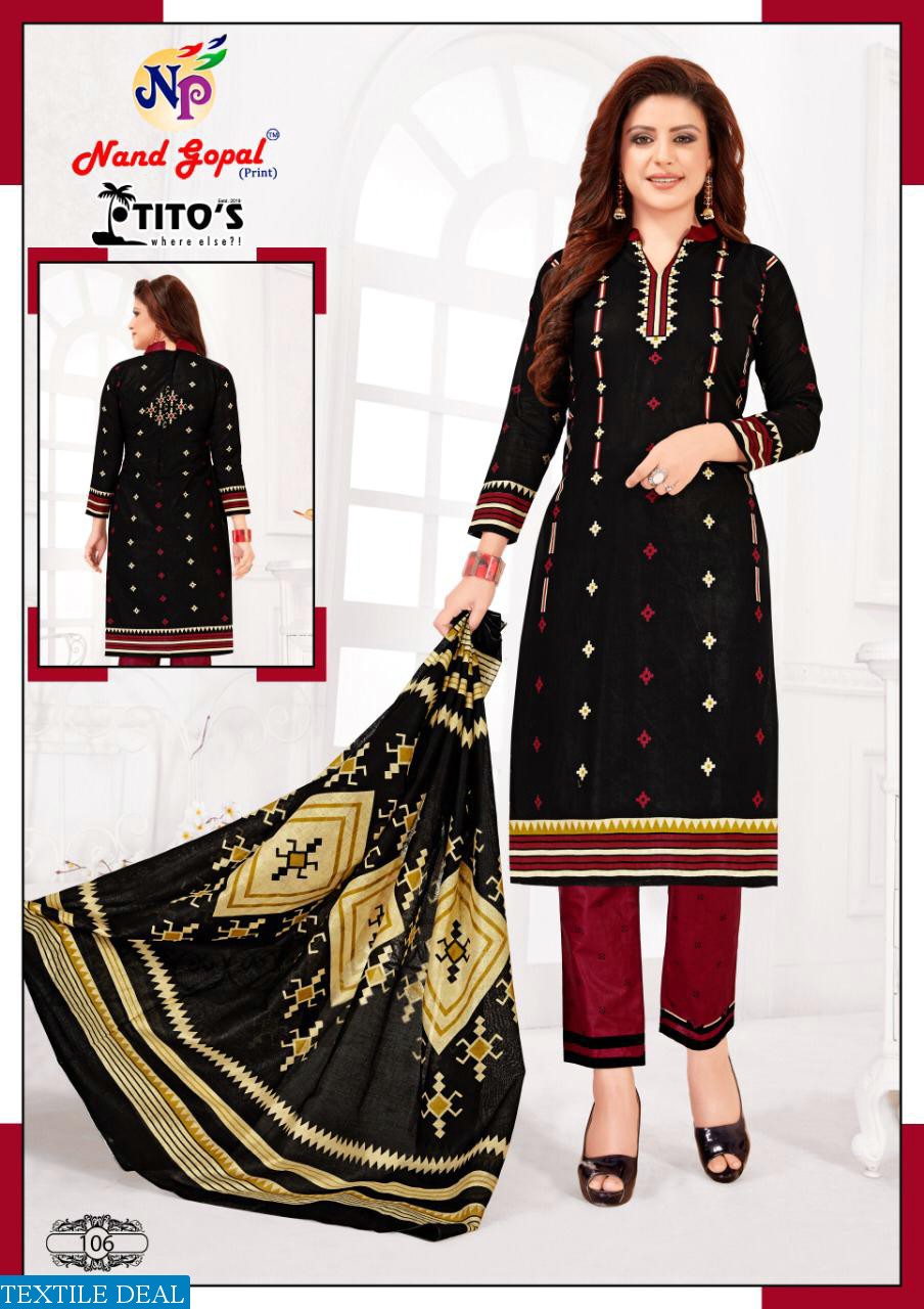 Nand Gopal Titos Wholesale Cotton Printed Dress Material