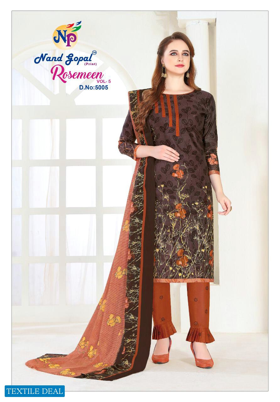 Nandgopal Rosemeen Vol-5 Wholesale Shopping Printed Dress Material