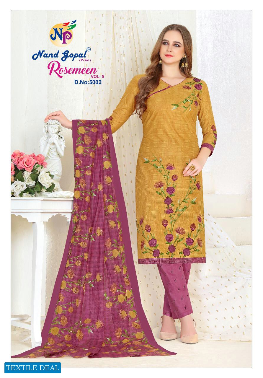 Nandgopal Rosemeen Vol-5 Wholesale Shopping Printed Dress Material
