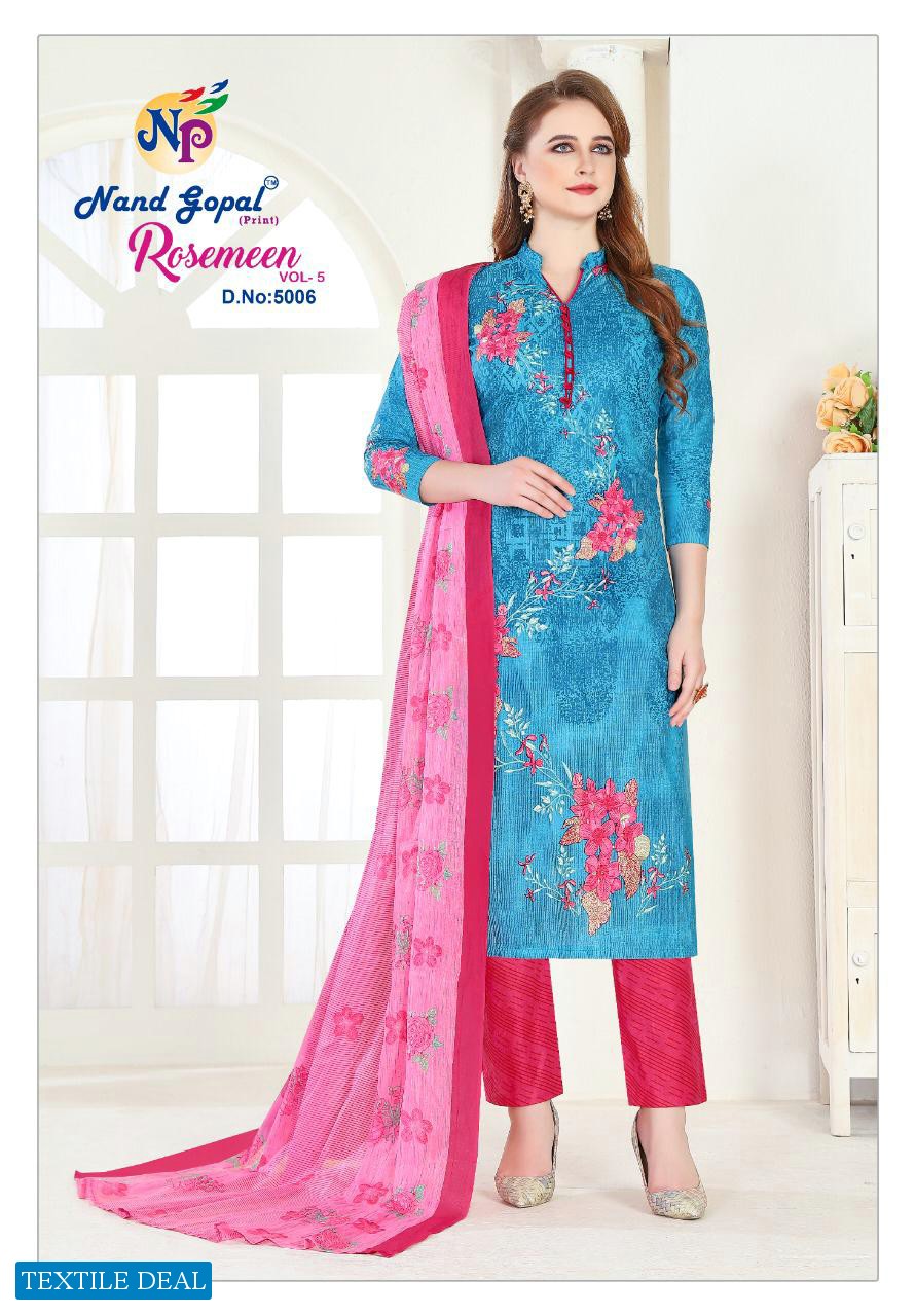 Nandgopal Rosemeen Vol-5 Wholesale Shopping Printed Dress Material