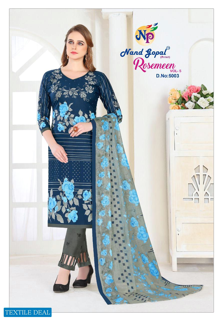 Nandgopal Rosemeen Vol-5 Wholesale Shopping Printed Dress Material