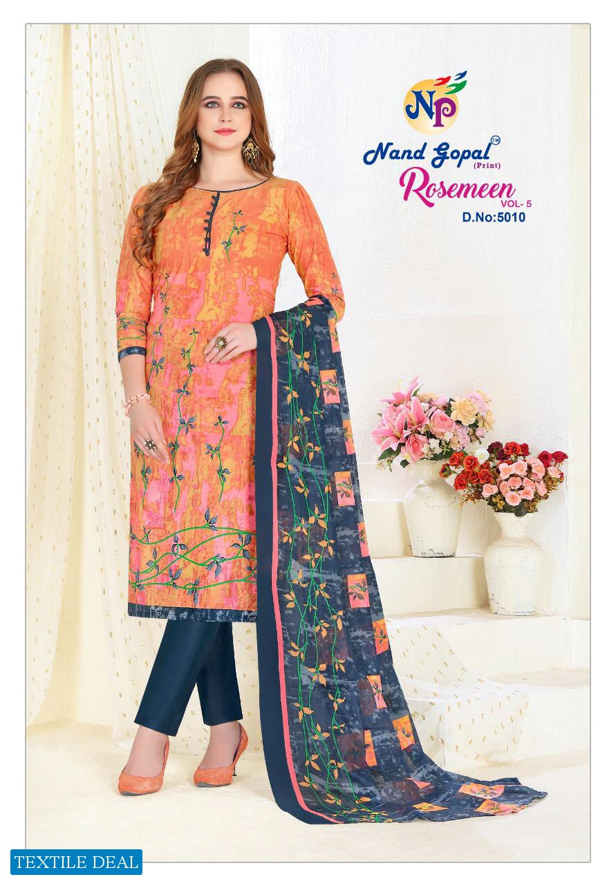 Nandgopal Rosemeen Vol-5 Wholesale Shopping Printed Dress Material