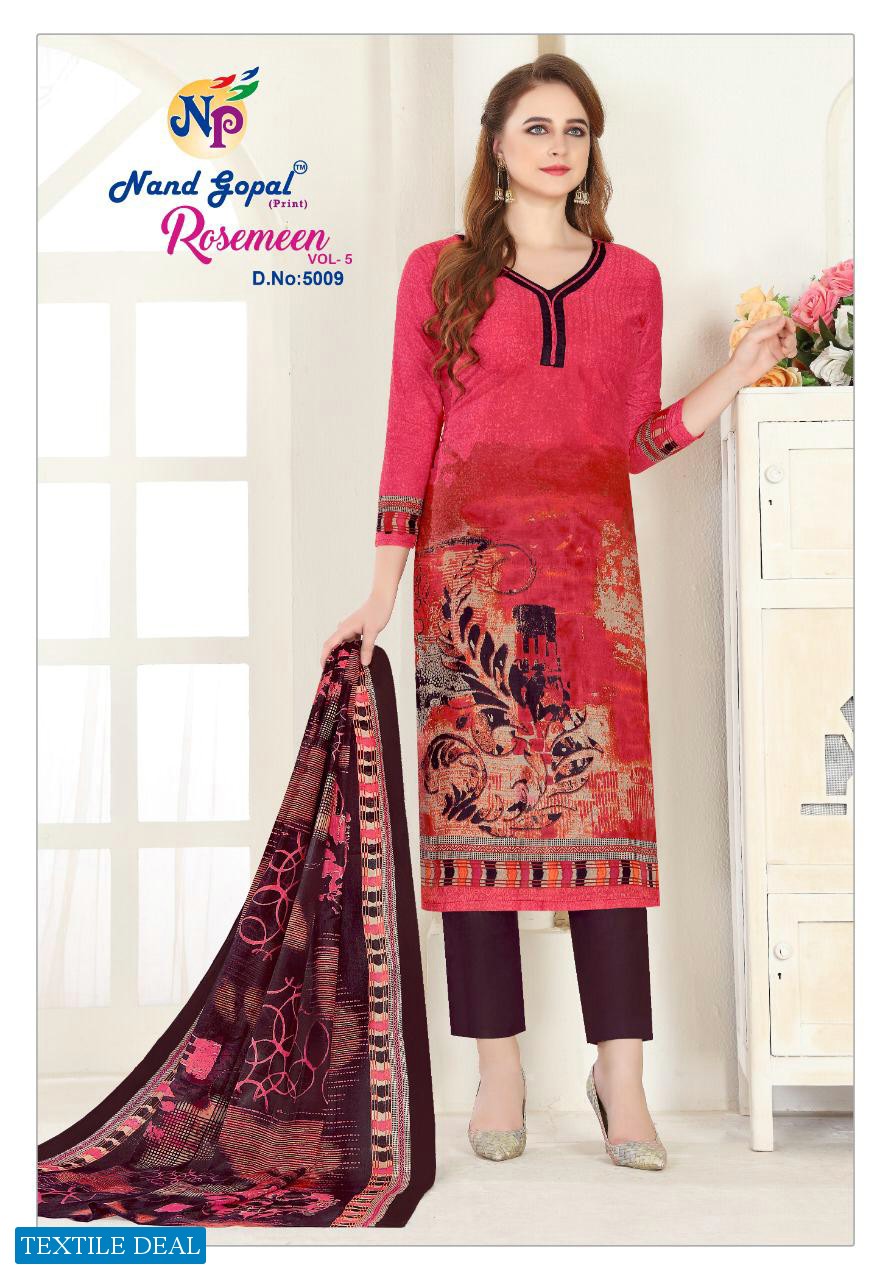 Nandgopal Rosemeen Vol-5 Wholesale Shopping Printed Dress Material