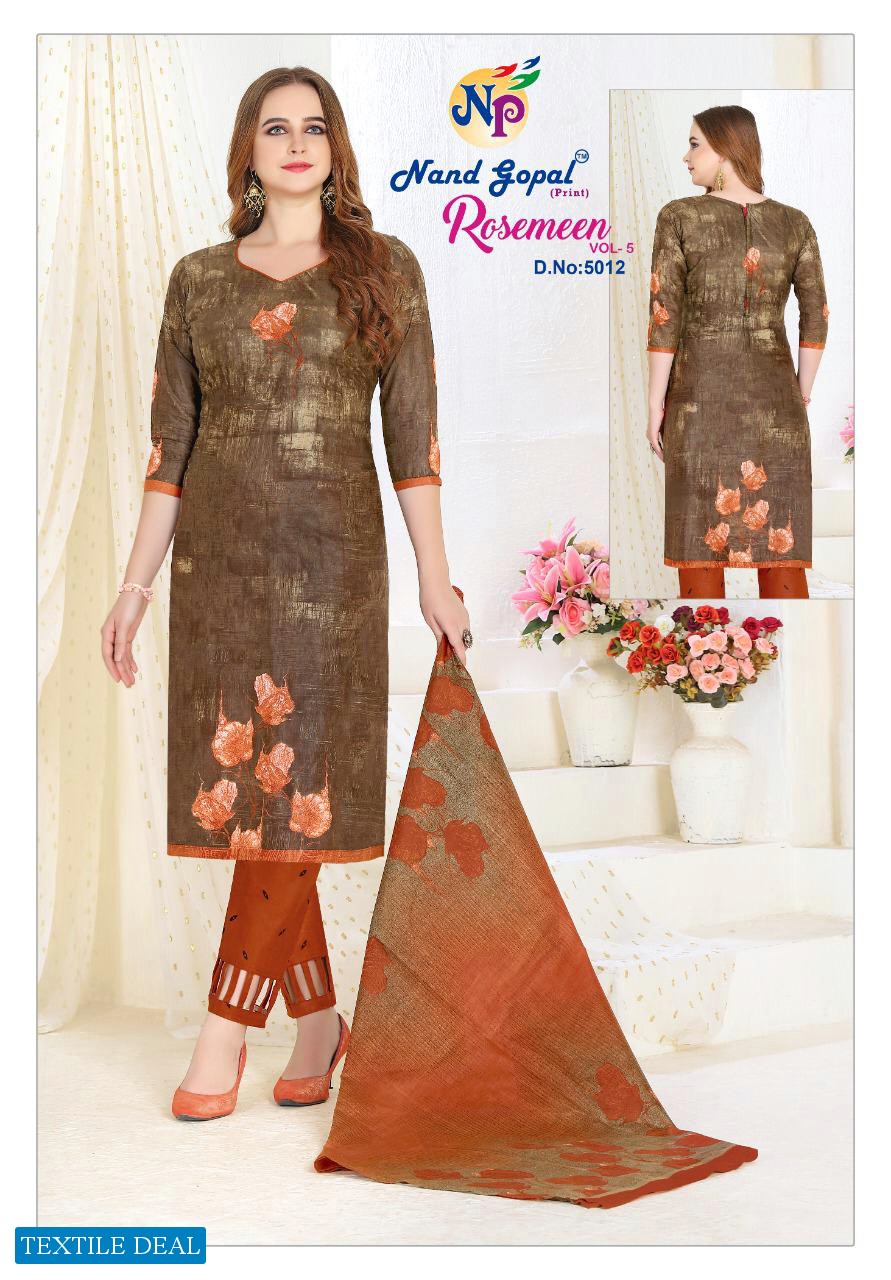 Nandgopal Rosemeen Vol-5 Wholesale Shopping Printed Dress Material