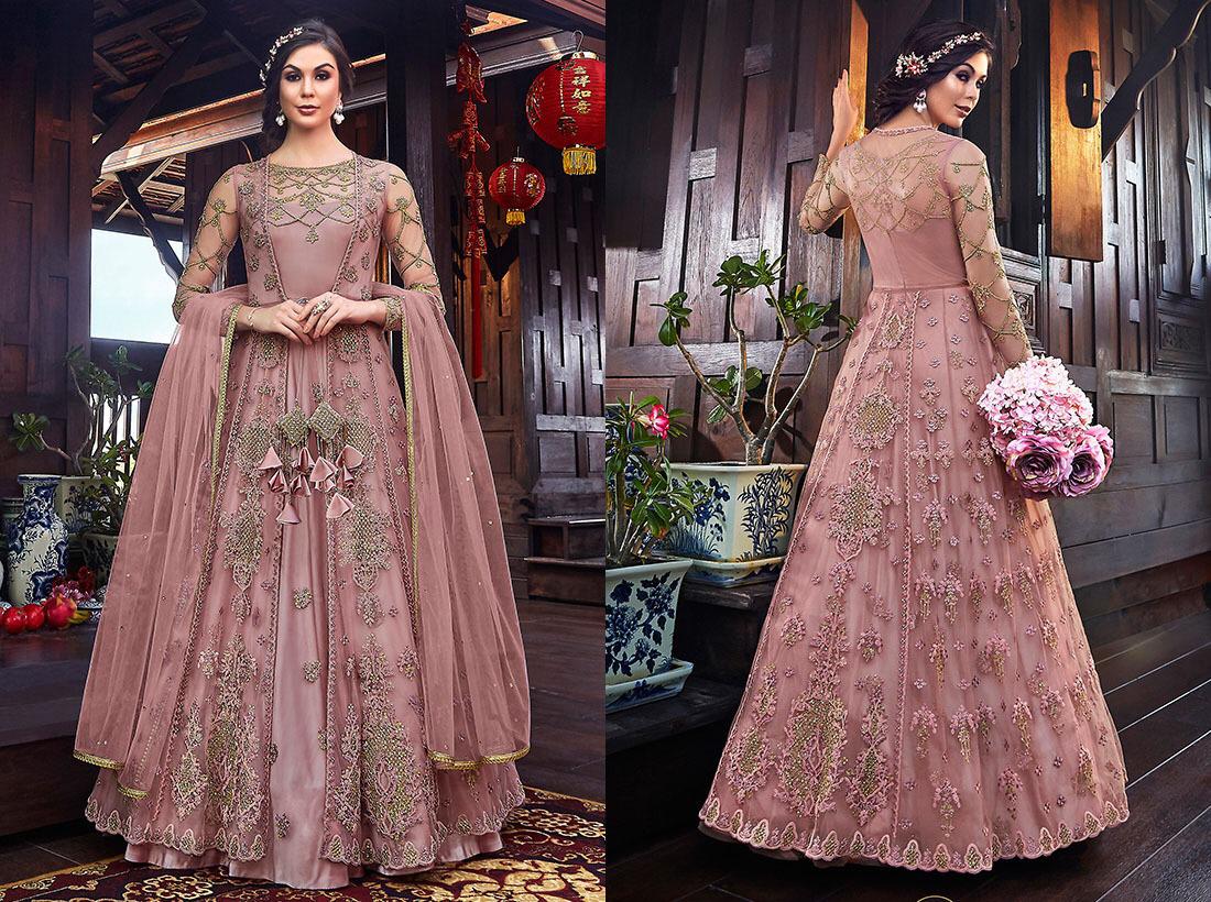 Net with Embroidery Muti work suit wholesale in india