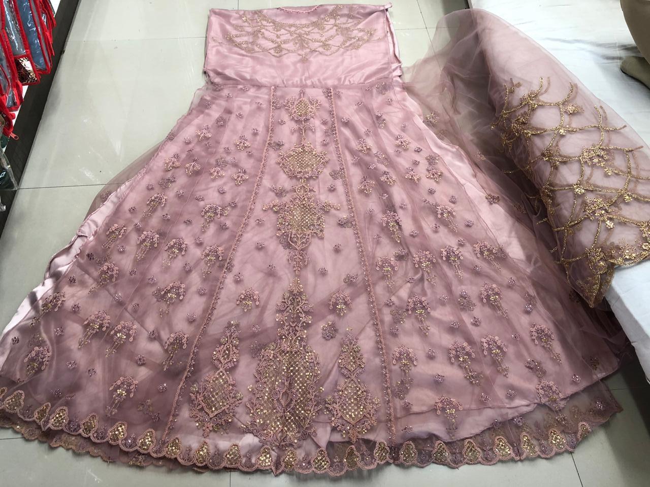 Net with Embroidery Muti work suit wholesale in india