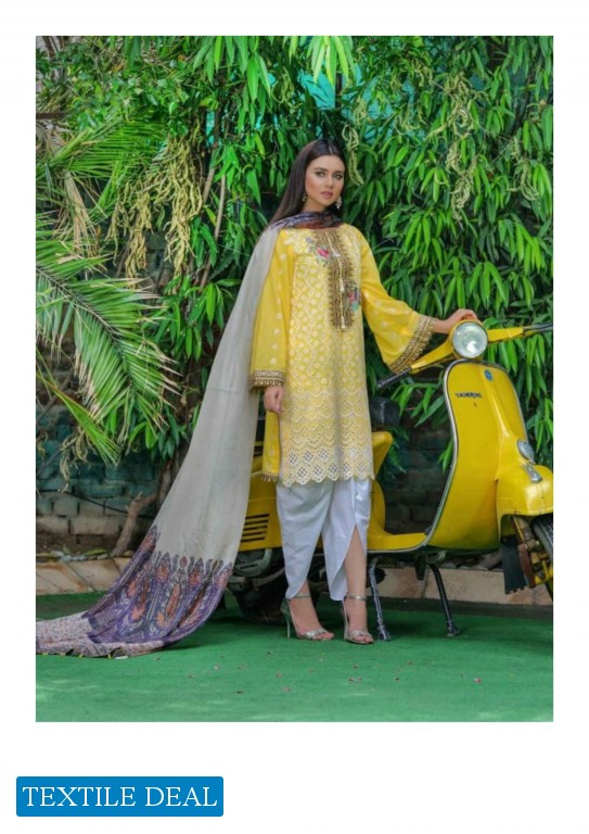 Nisa by Anamta Embroidered  Schiffli Lawn suit