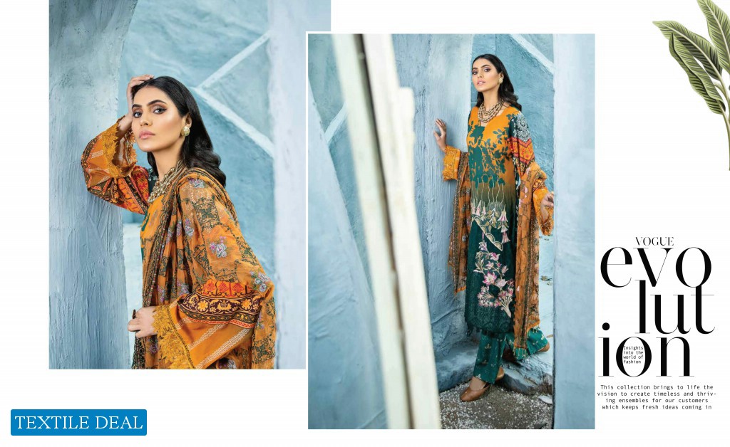 Nureh Swiss Lawn Unstitched Embroidered Chiffon Dupatta Pakistani Dress