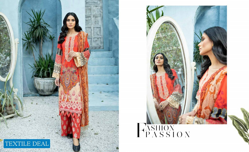 Nureh Swiss Lawn Unstitched Embroidered Chiffon Dupatta Pakistani Dress