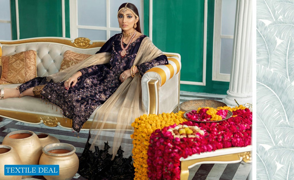 Nureh The Wedding Unsttich Velvet Collection Wholesale Pakistani Catalog