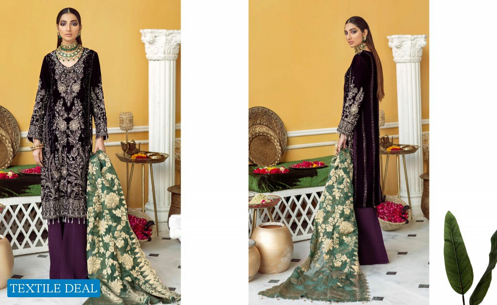 Nureh The Wedding Unsttich Velvet Collection Wholesale Pakistani Catalog