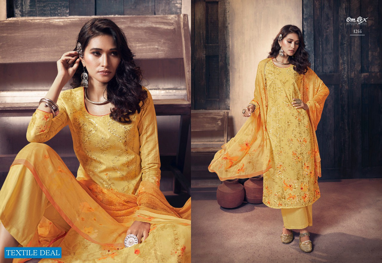 OMTEX PRESENTS BLOOM BLISS COTTON DIGITAL PRINT WITH EMBROIDERY SUITS WHOLESALER