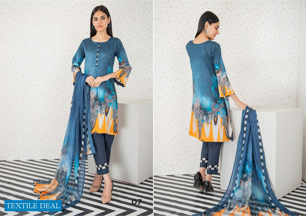 Orchid Printed Lawn With Silk Dupatta Wholesale Shopping Pakistani Suits