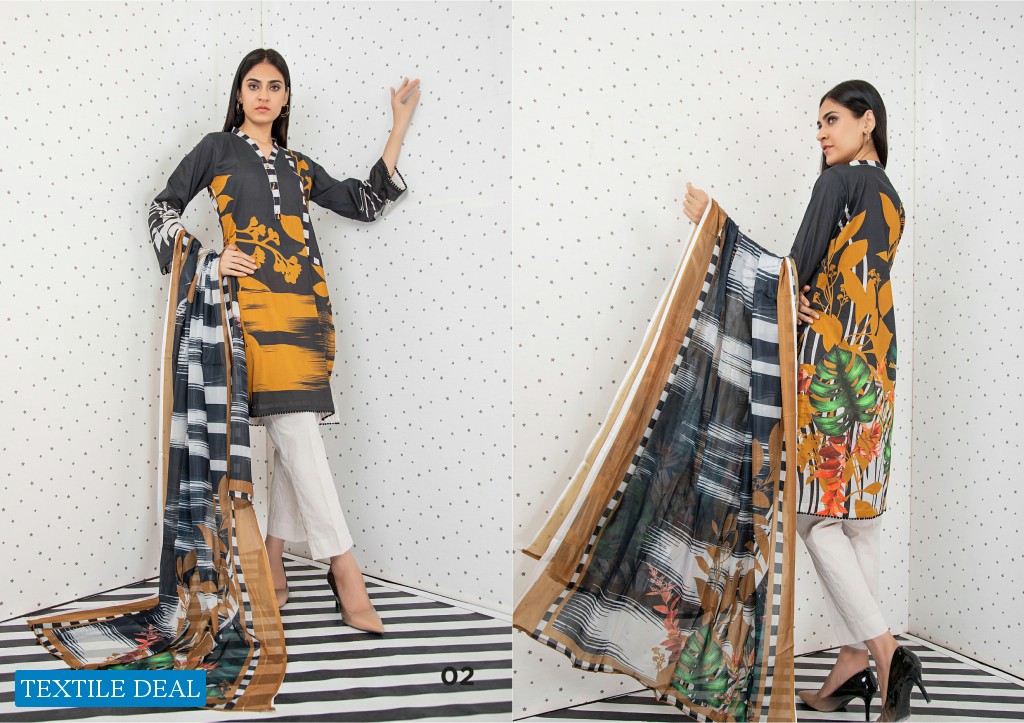 Orchid Printed Lawn With Silk Dupatta Wholesale Shopping Pakistani Suits