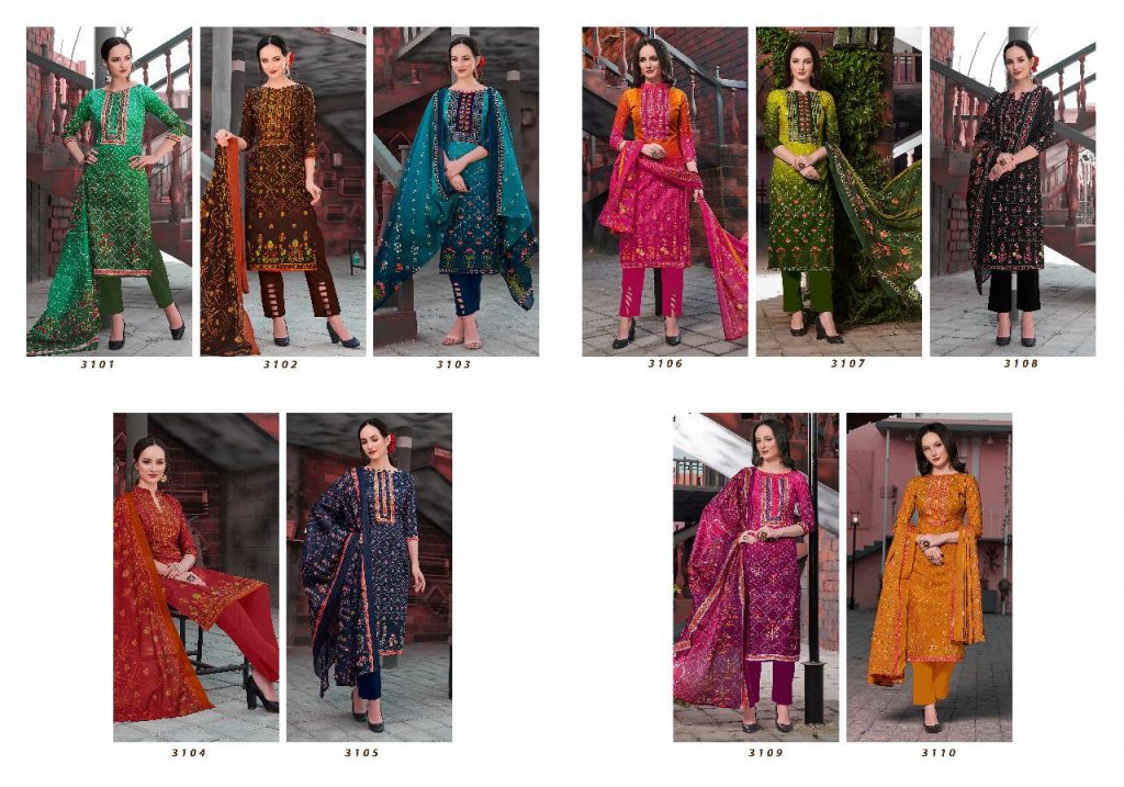 PAKIZA PRINTS VOL 31 BANDHANI COTTON PRINTED LADIES SUITS