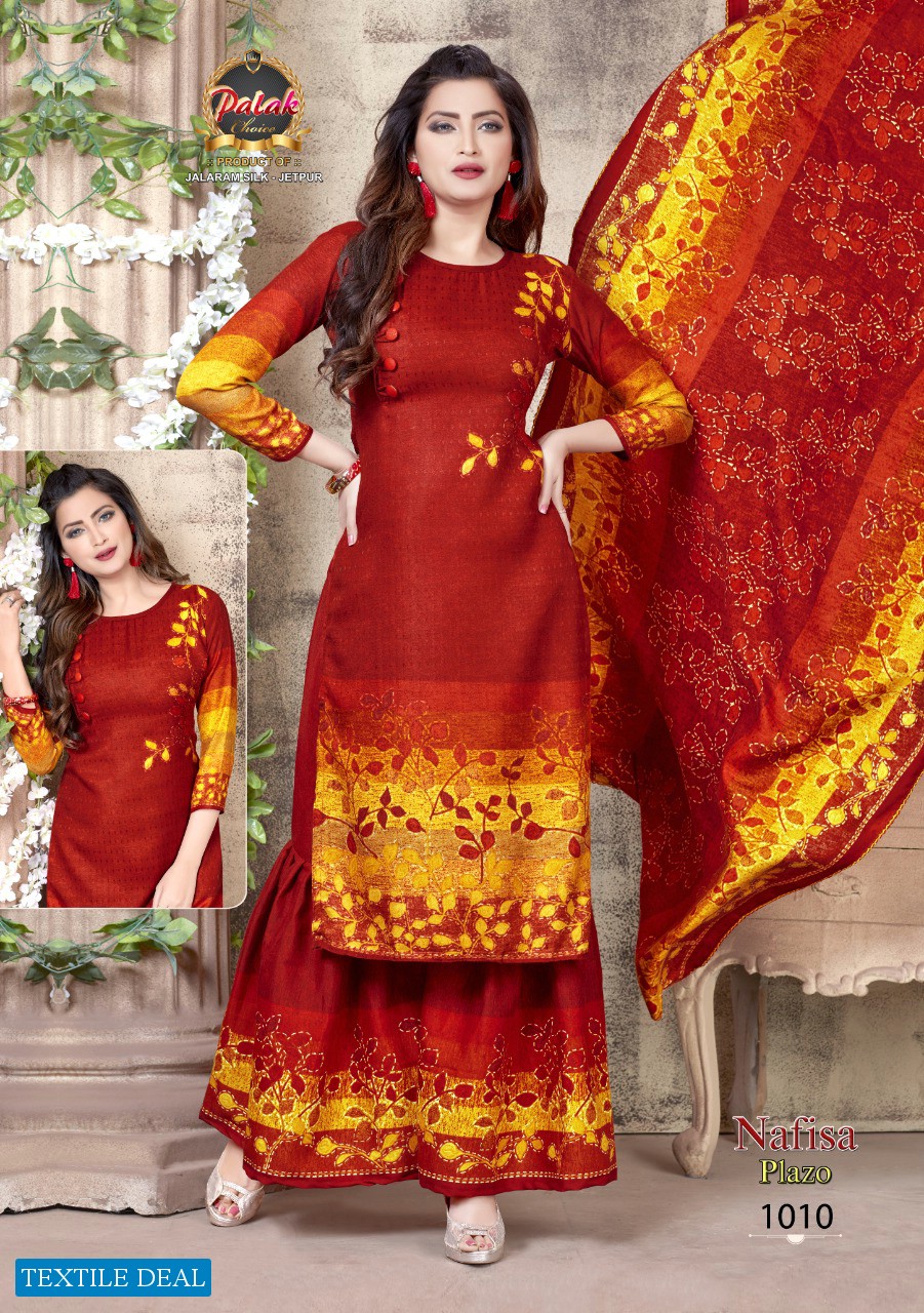 Palak Nafisa Plazo Wholesale Printed Dress Material