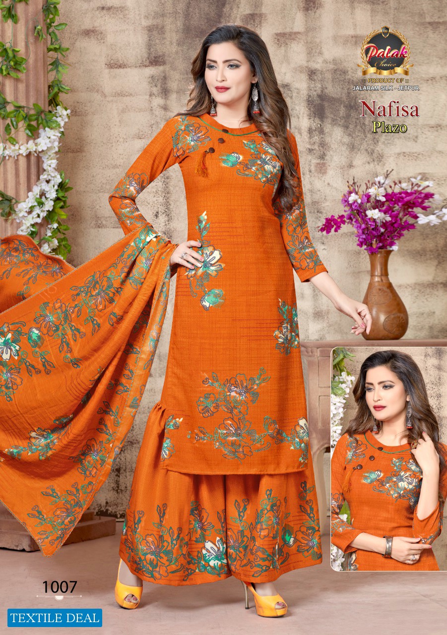 Palak Nafisa Plazo Wholesale Printed Dress Material