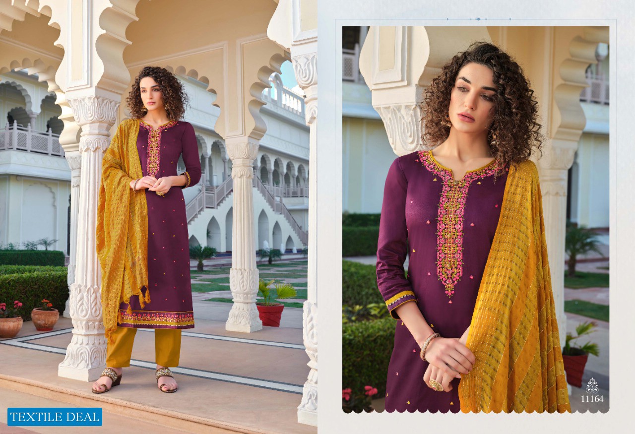 Panch Ratna Uphaar Wholesale Cotton Satin With Work Dress Material