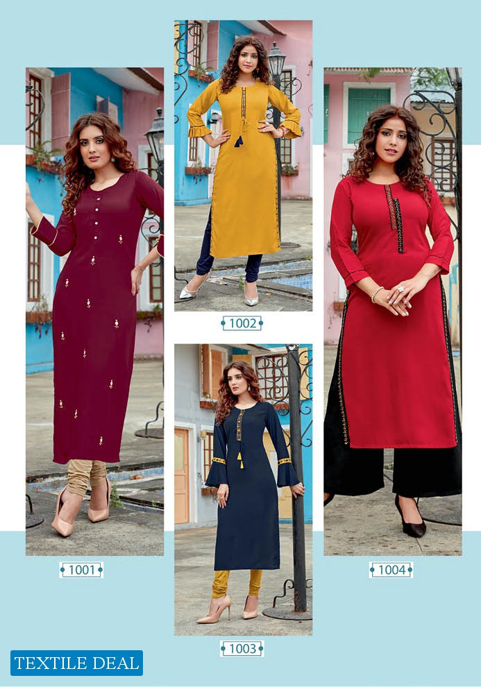 Parra Gloria Vol-1 Wholesale Long Khatli Work Kurtis