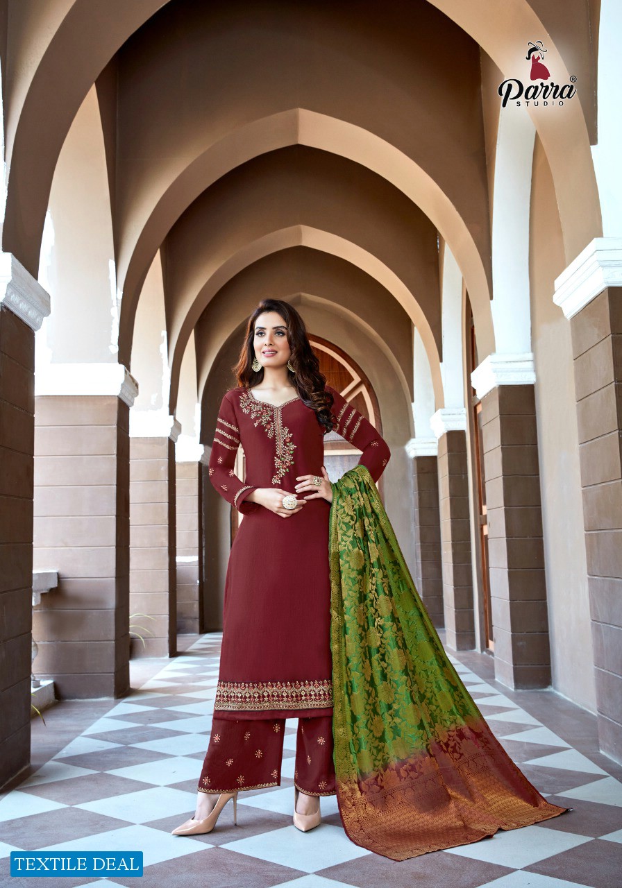 Parra Lihaaz Vol-1 Wholesale Ready Made Kurti With Plazzo And Dupatta