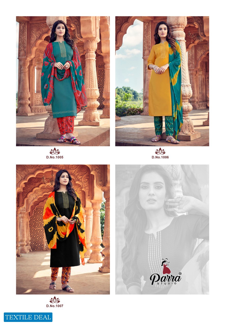Parra Sonalika Wholesale 14 kg Reyon Kurti With Bottom And Dupatta Catalog