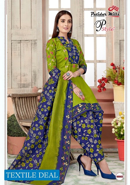 Patidar P Style Vol-40 Wholesale Printed Dress Material