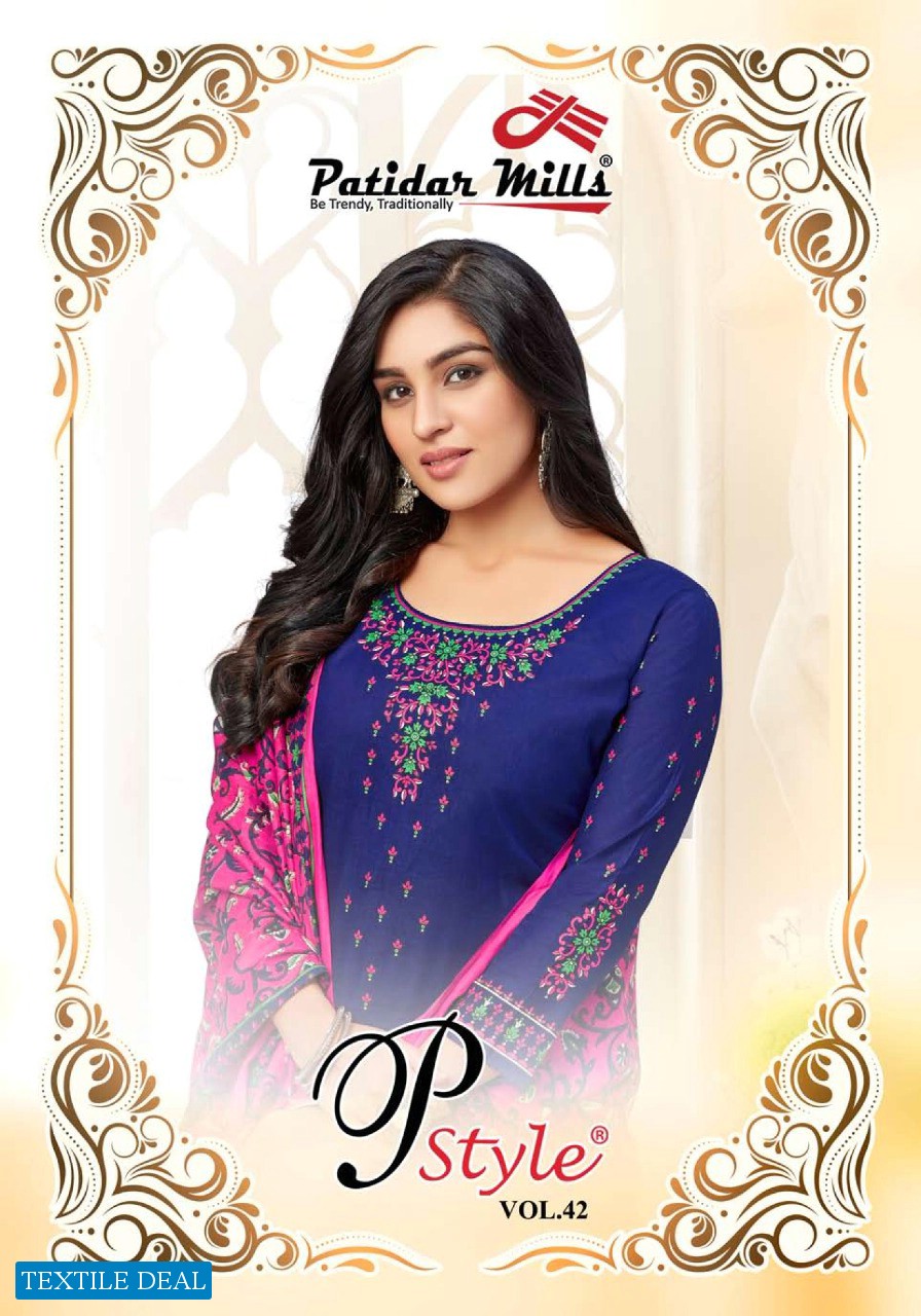 Patidar P Style Vol-42 Wholesale Printed Dress Material