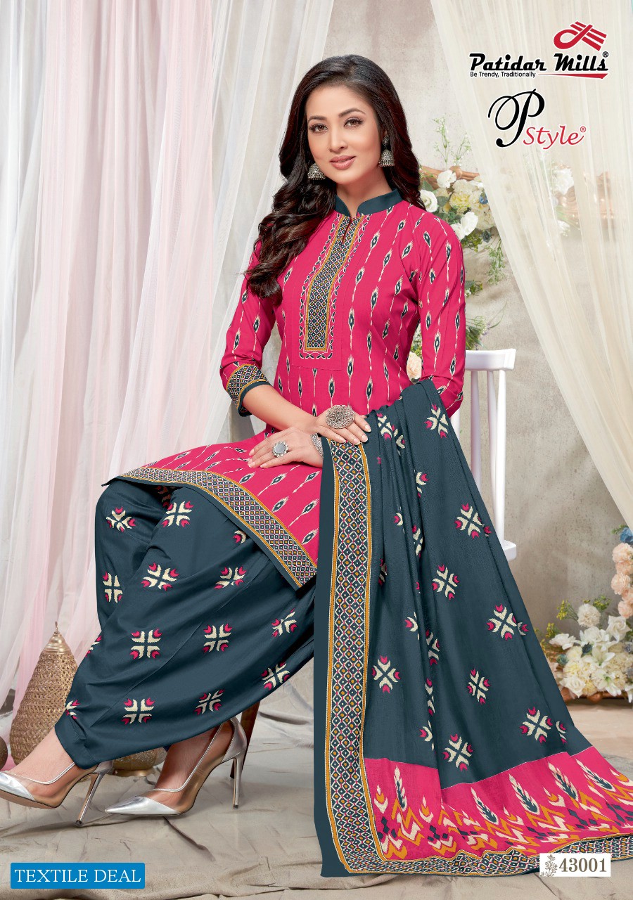 Patidar P Style Vol-43 Wholesale Printed Dress Material