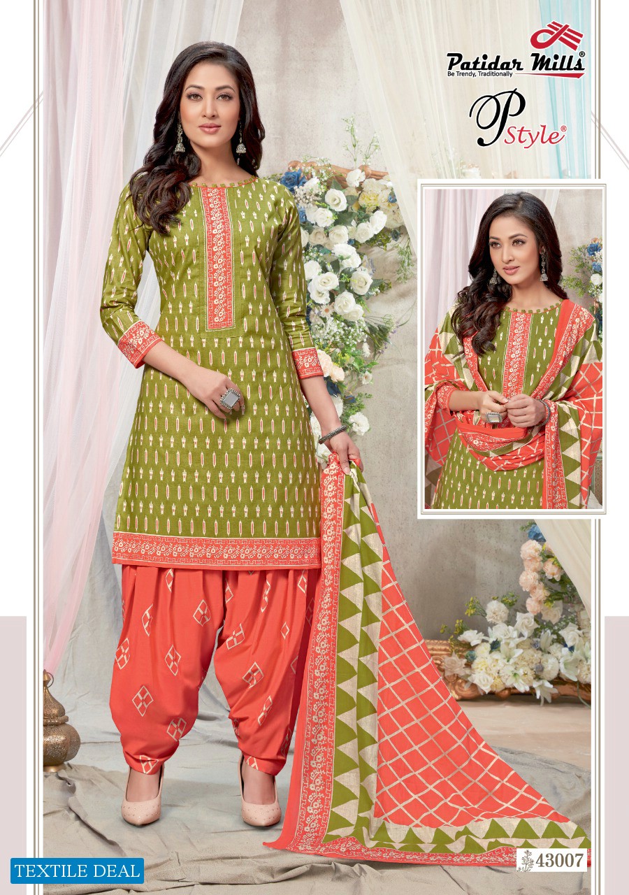 Patidar P Style Vol-43 Wholesale Printed Dress Material