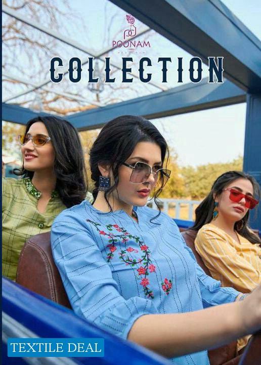 Poonam Collection Wholesale Cotton Jecard Strip Kurtis