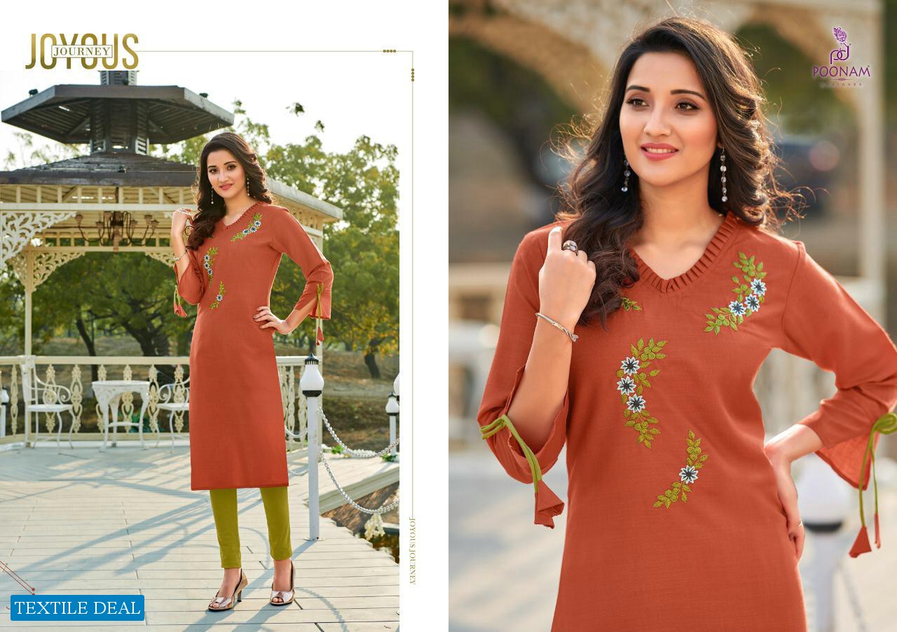 Poonam Diva Vol-9 Wholesale Embroidered Long Tops