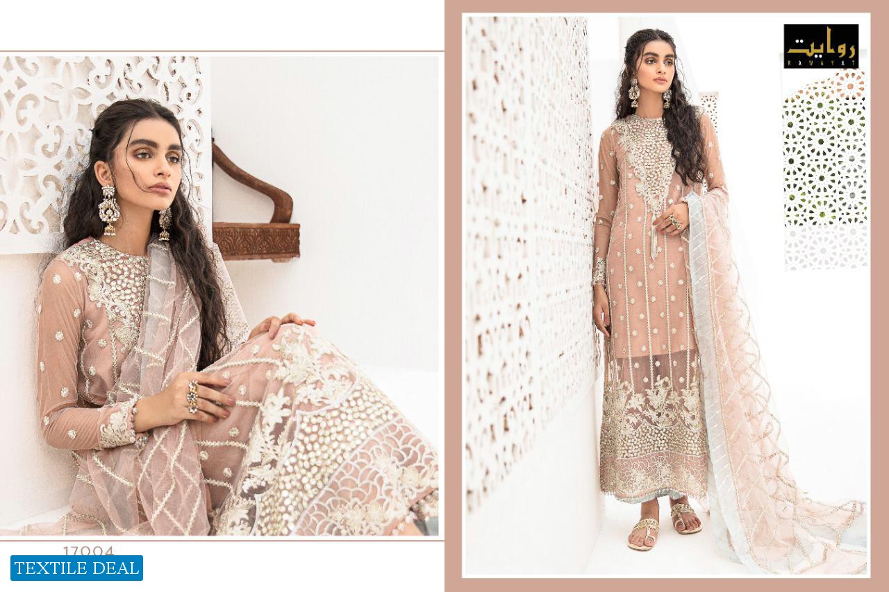 QALAMKAR BY RAWAYAT GEORGETTE EMBROIDERY PAKISTANI SALWAR KAMEEZ