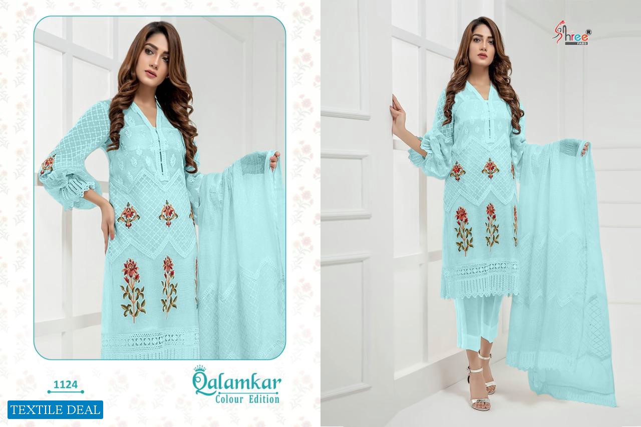QALAMKAR COLOUR EDITION BY SHREE FABS LAWN COTTON PAKISTANI DRESS MATERIALS