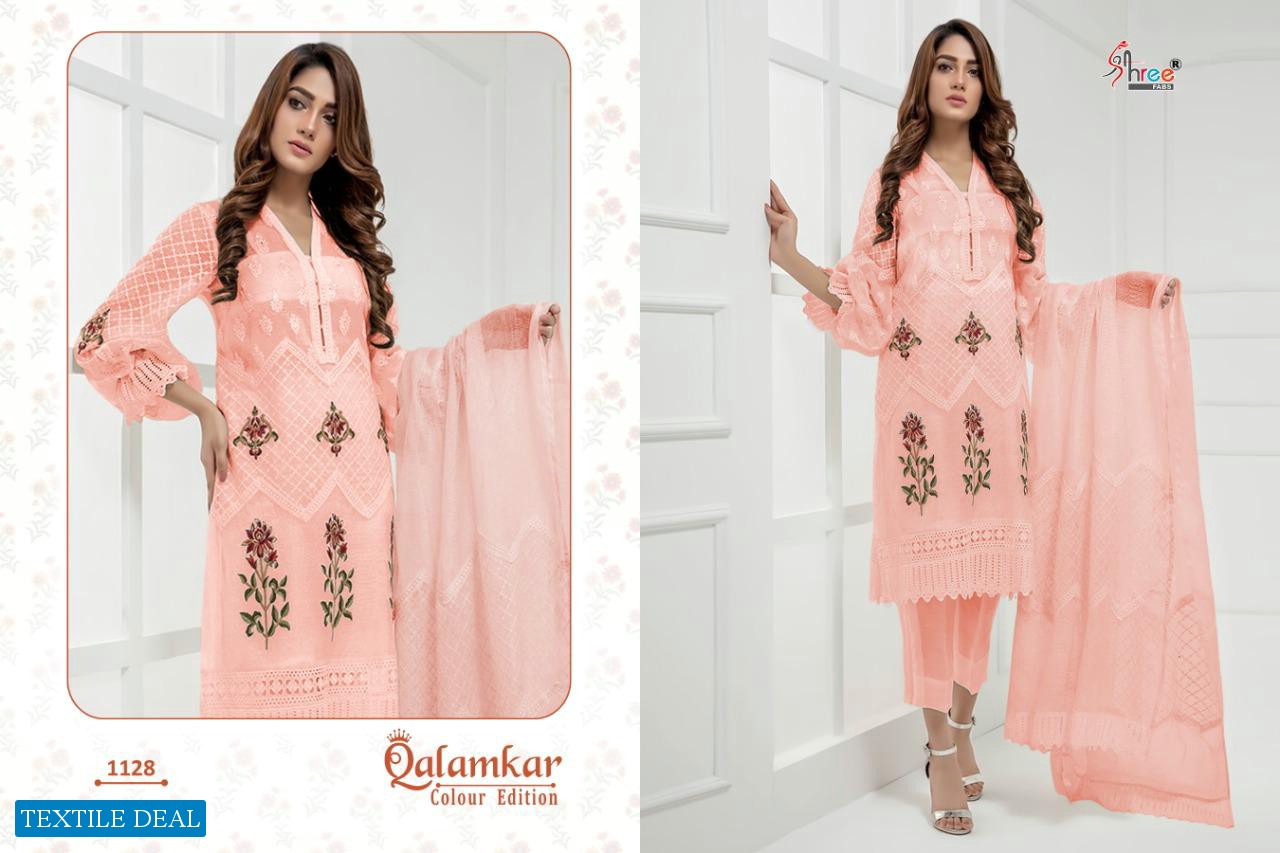 QALAMKAR COLOUR EDITION BY SHREE FABS LAWN COTTON PAKISTANI DRESS MATERIALS