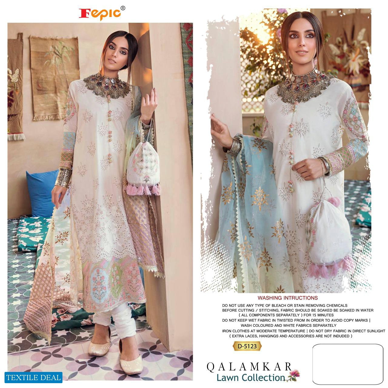 QALAMKAR LAWN BY FEPIC COTTON EMBROIDERY PAKISTANI DRESSES