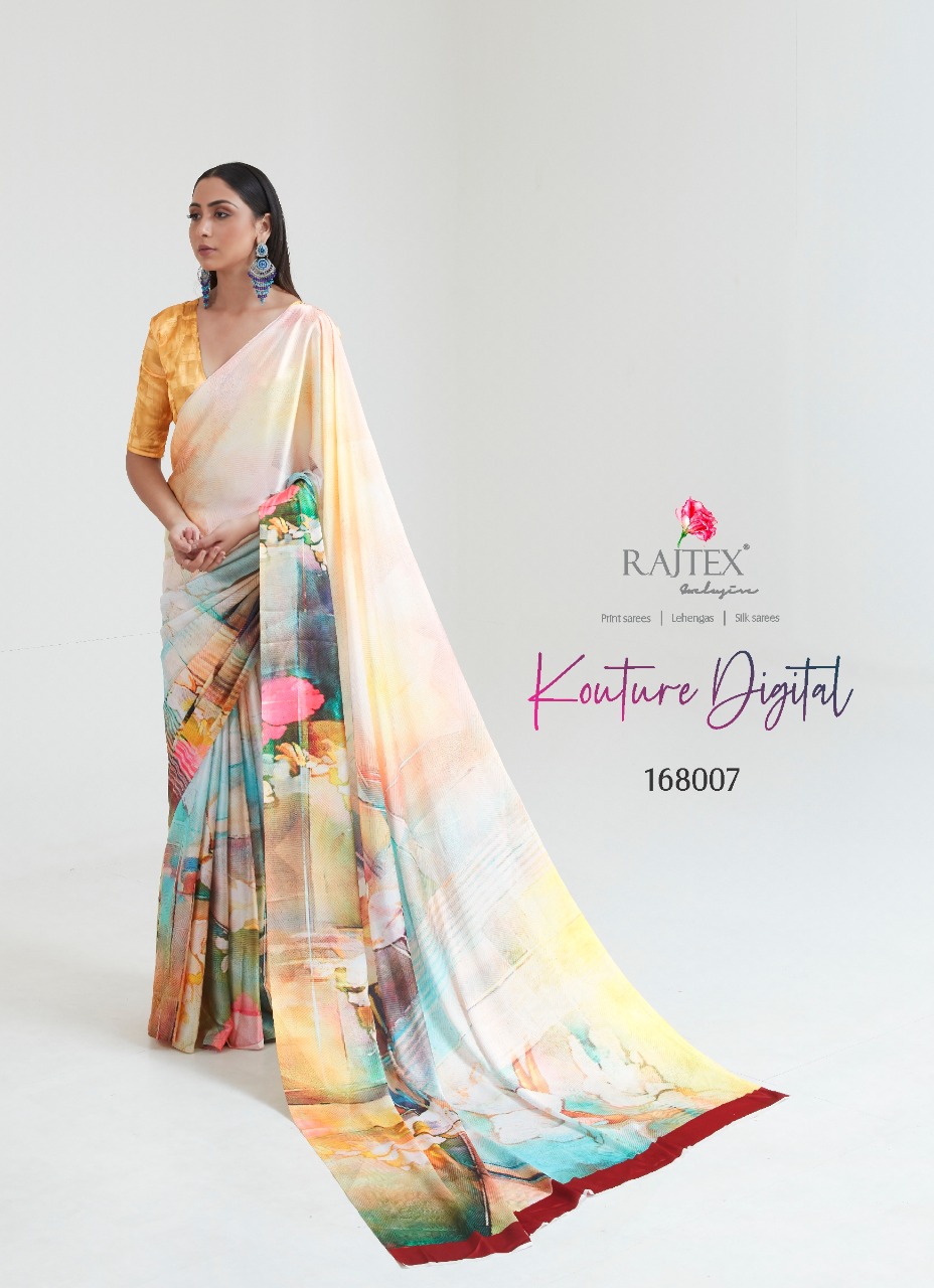 RAJTEX KOUTURE DIGITAL 168001-168011 SERIES JAPAN SATIN DIGITAL PRINTED SAREE