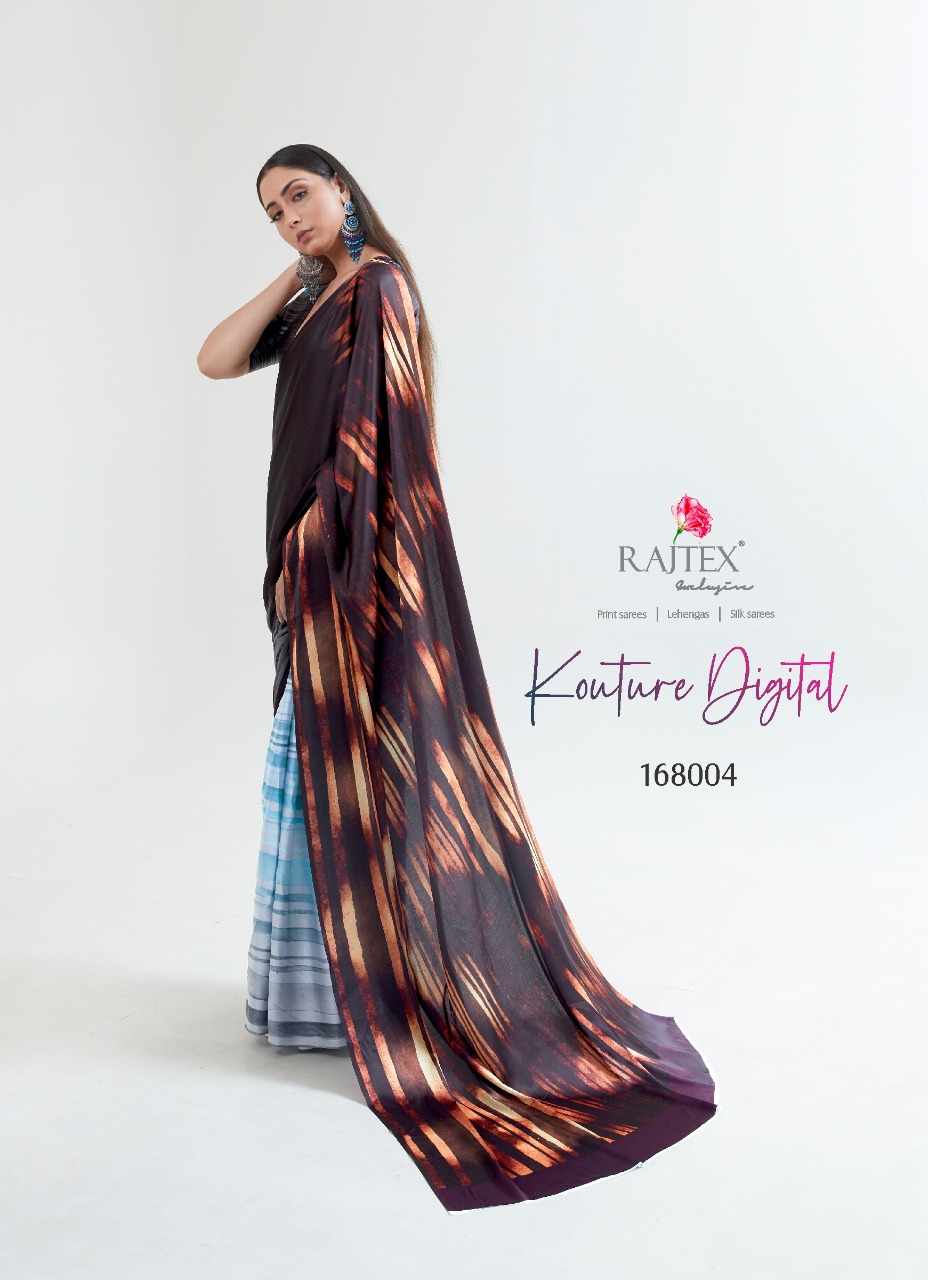 RAJTEX KOUTURE DIGITAL 168001-168011 SERIES JAPAN SATIN DIGITAL PRINTED SAREE