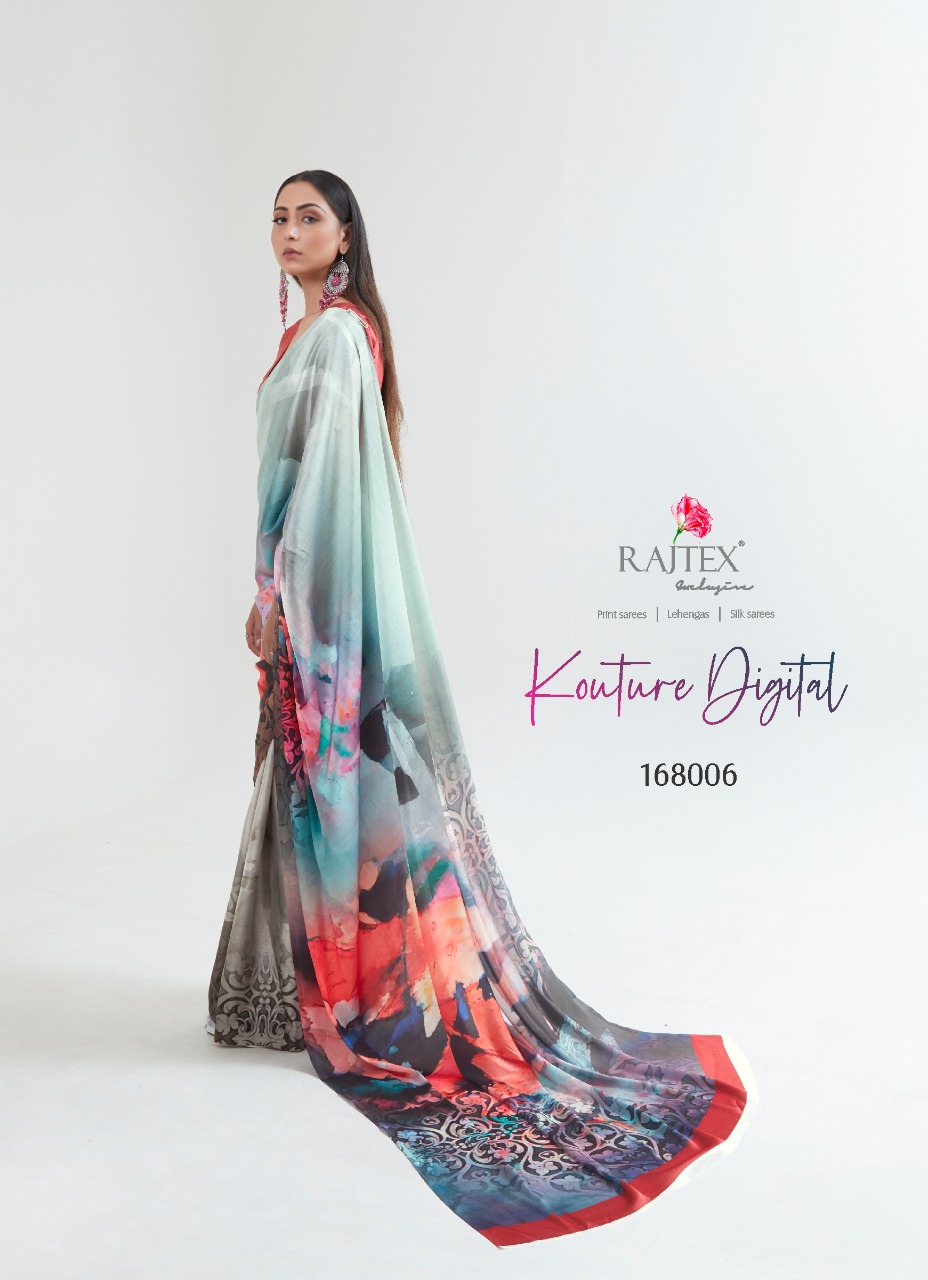 RAJTEX KOUTURE DIGITAL 168001-168011 SERIES JAPAN SATIN DIGITAL PRINTED SAREE