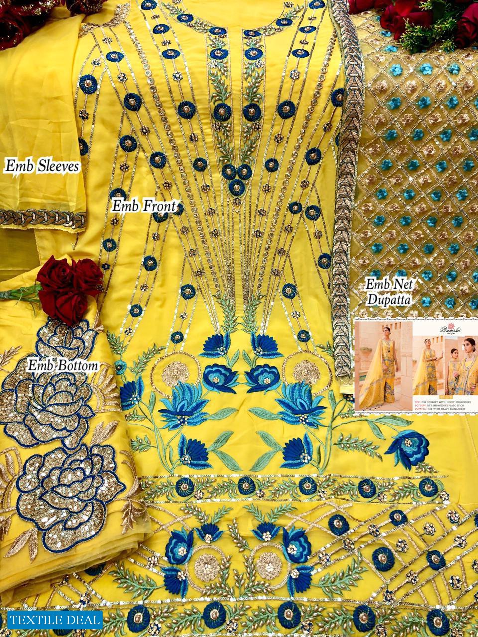 RAMSHA 277-280 SERIES GEORGETTE NET PAKISTANI SALWAR SUITS