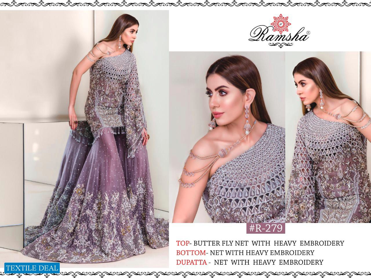 RAMSHA 277-280 SERIES GEORGETTE NET PAKISTANI SALWAR SUITS