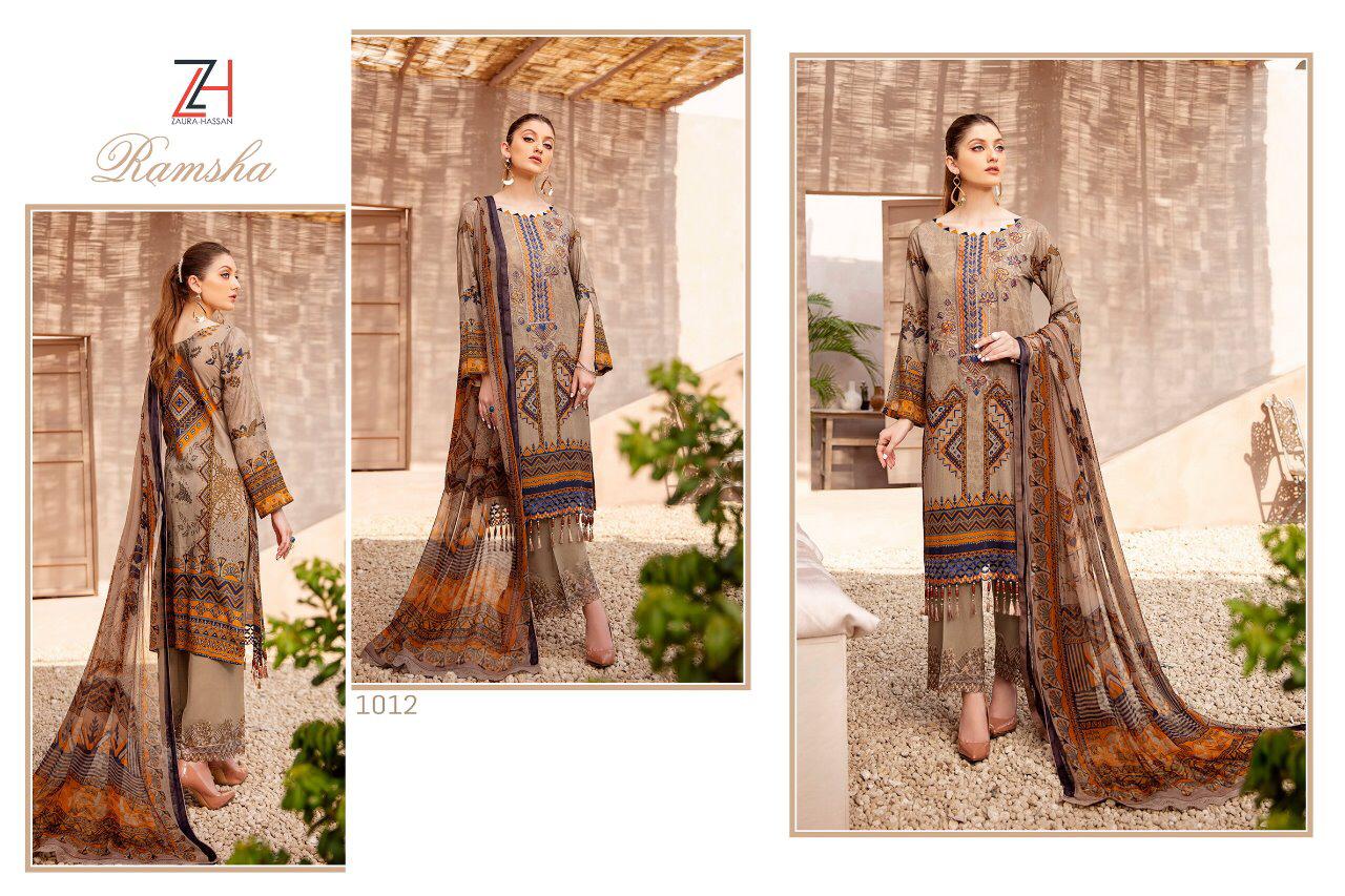 RAMSHA BY ZAURA HASSAN JAM COTTON PAKISTANI SALWAR KAMEEZ SELLER