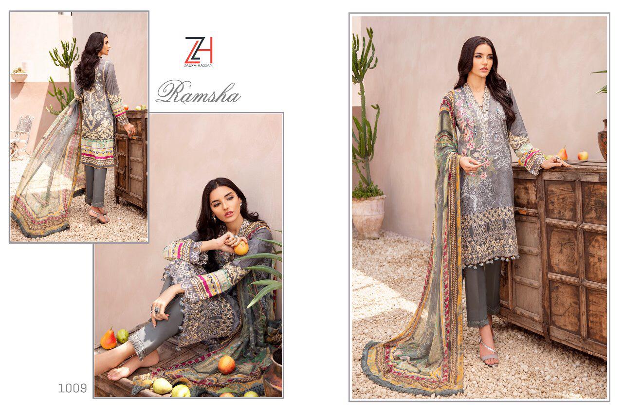 RAMSHA BY ZAURA HASSAN JAM COTTON PAKISTANI SALWAR KAMEEZ SELLER