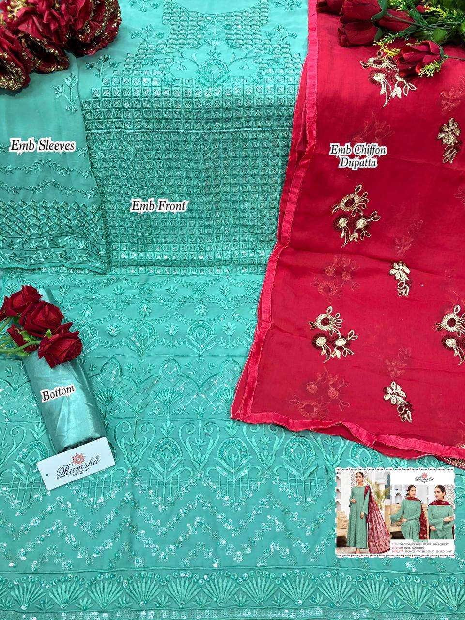 RAMSHA R-305 NX GEORGETTE CLASSY LOOK FANCY SUITS