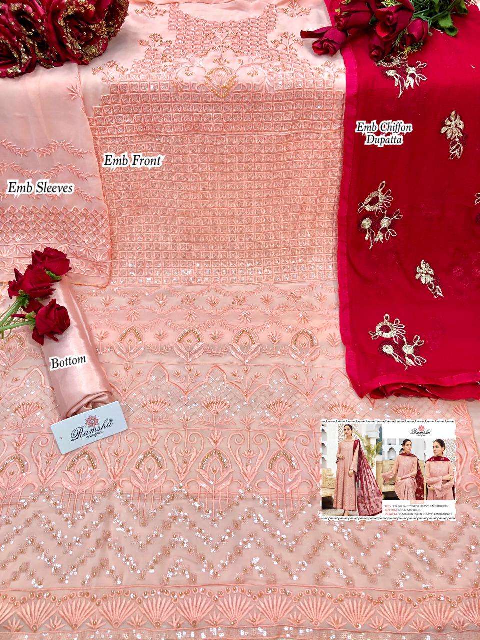 RAMSHA R-305 NX GEORGETTE CLASSY LOOK FANCY SUITS
