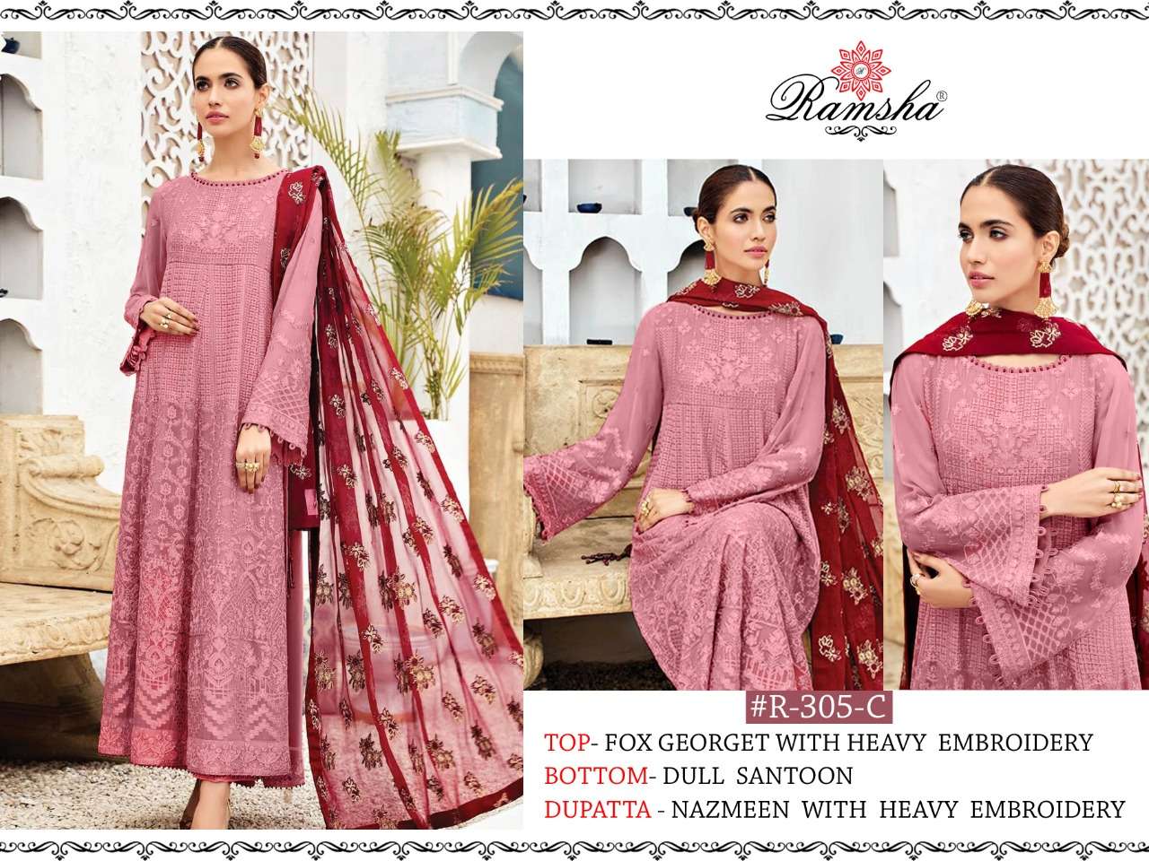 RAMSHA R-305 NX GEORGETTE CLASSY LOOK FANCY SUITS