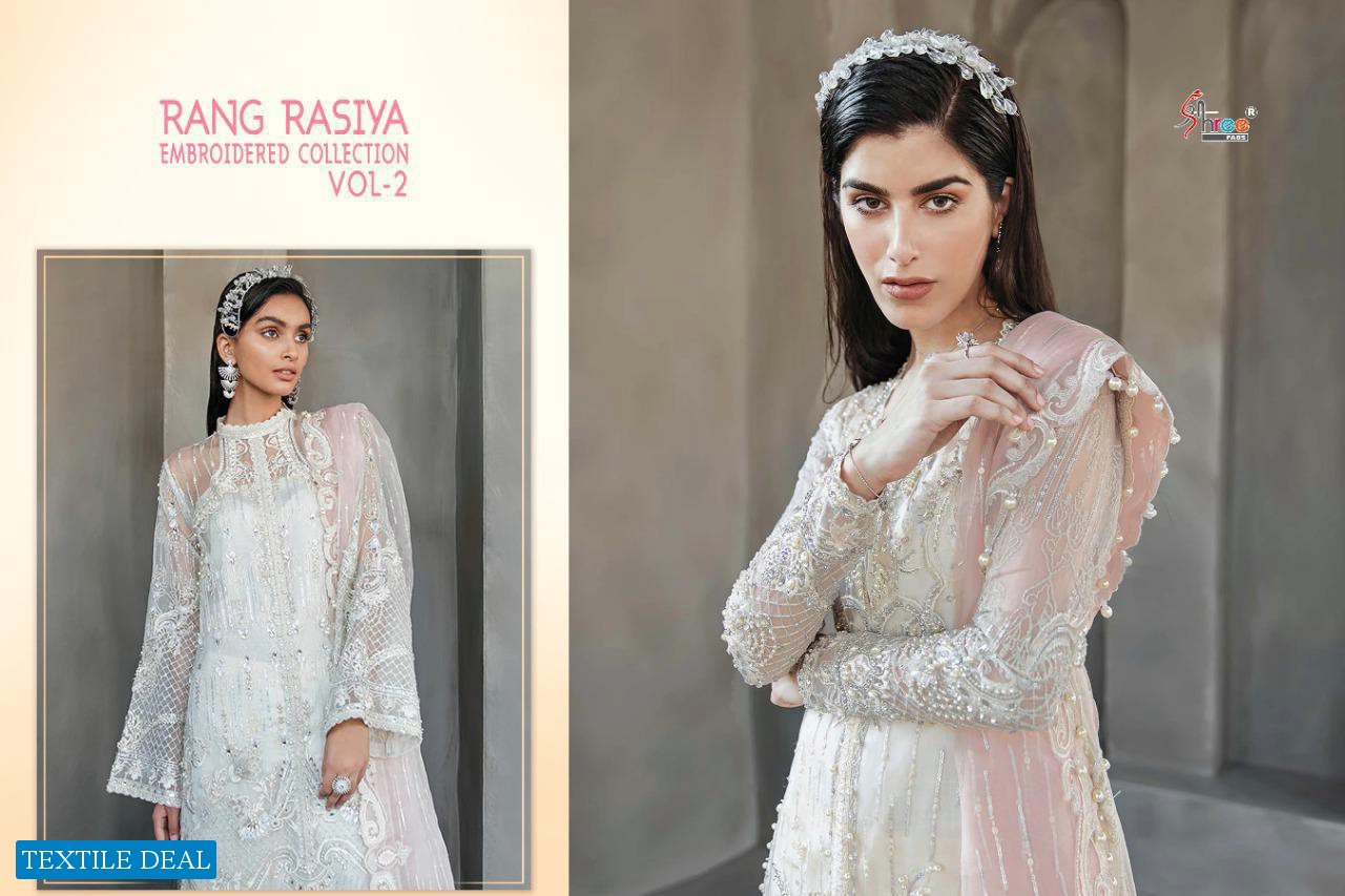 RANG RASIYA EMBROIDERED VOL 2 BY SHREE FAB DESIGNER EMBROIDERY NET SALWAR SUITS