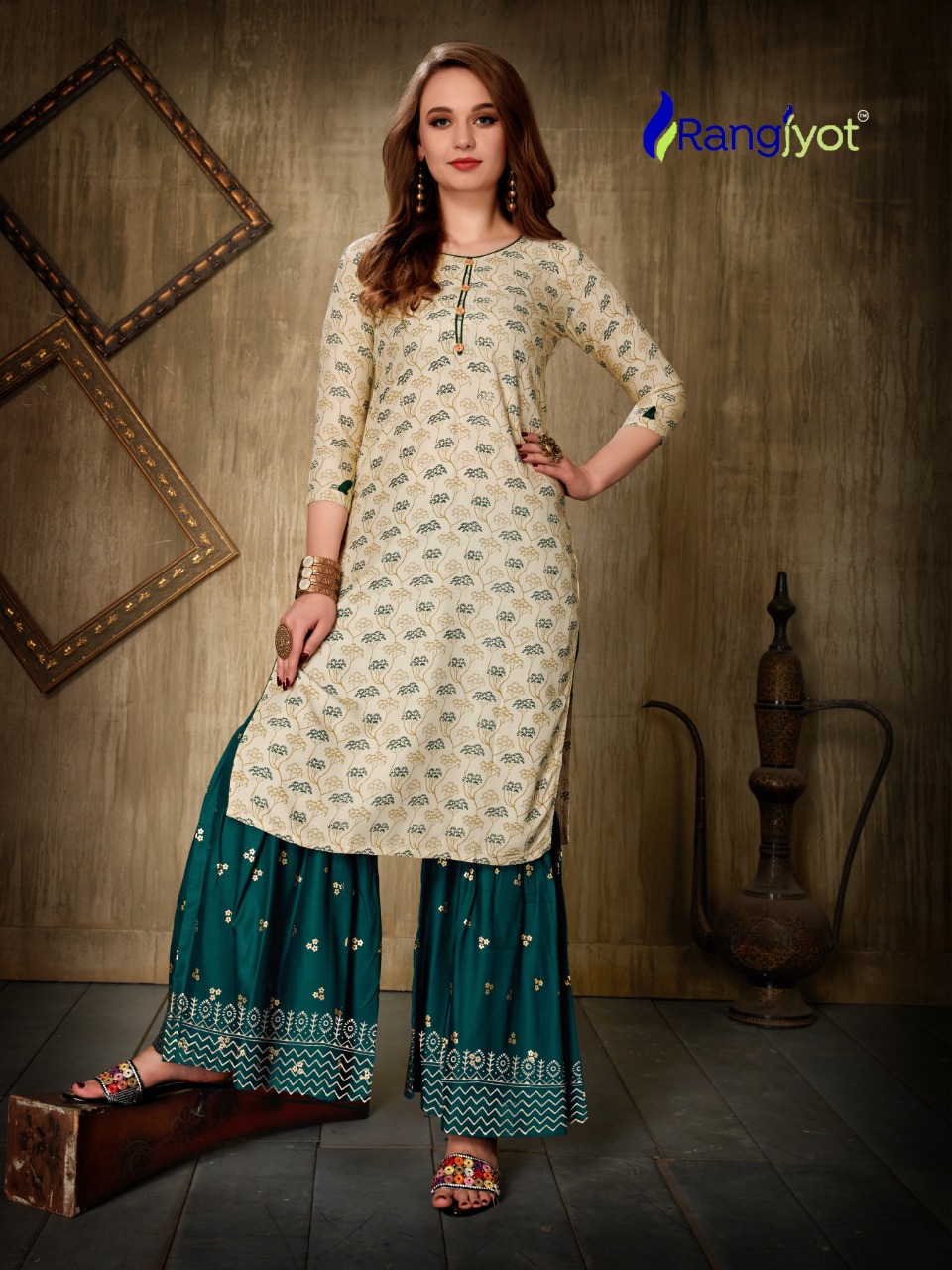 RANGJYOT NAGMA VOL 1 KURTI WITH SHARARA PAIR ETHNIC COLLECTION AT BEST PRICES