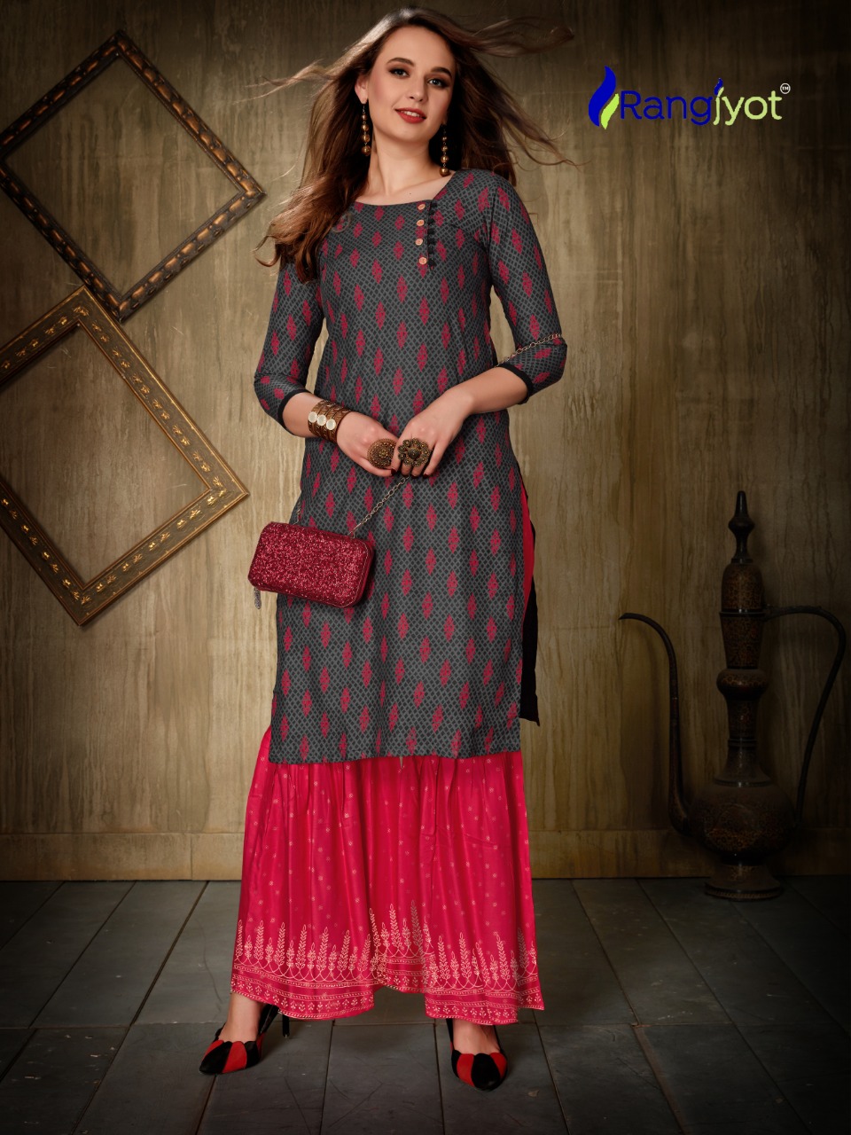 RANGJYOT NAGMA VOL 1 KURTI WITH SHARARA PAIR ETHNIC COLLECTION AT BEST PRICES