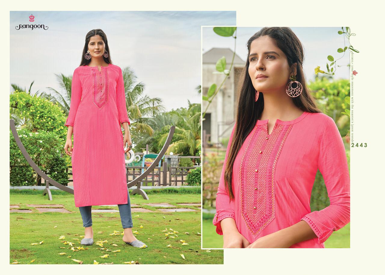 RANGOON LAUNCH LIGHT LINE FANCY LINEING SILK CASUAL KURTI EXCLUSIVE TRENDING SERIES OF CATALOGS