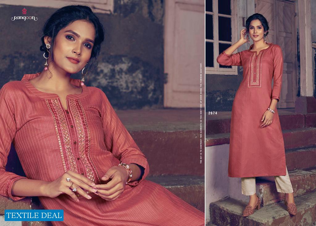 RANGOON LIGHT LINE VOL 4 FANCY CASUAL WEAR KURTIS WHOLESALER